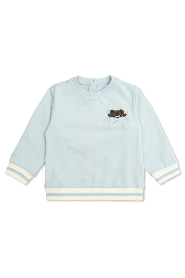 キッズ用トップス FENDI SS25 SWEATSHIRT (JFG199K AQUHF1R4T) Fendi Girls Pink FF Logo Knitted Sweatshirt | Junior Couture